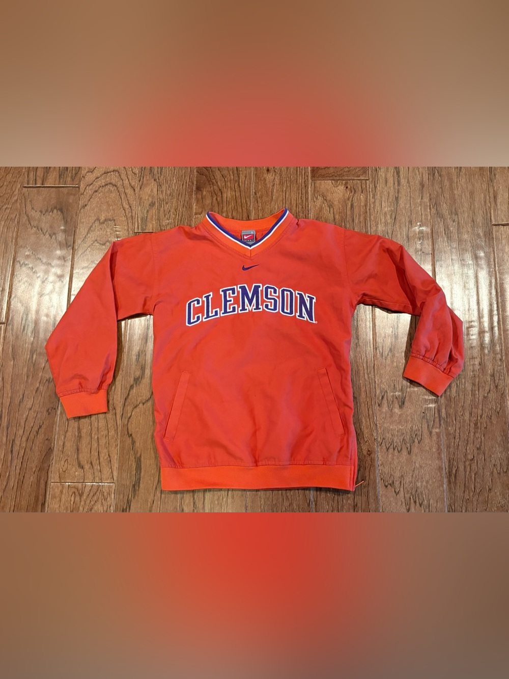 Vintage 90s Nike Clemson Tigers Pullover Windbreaker Jacket Youth Small